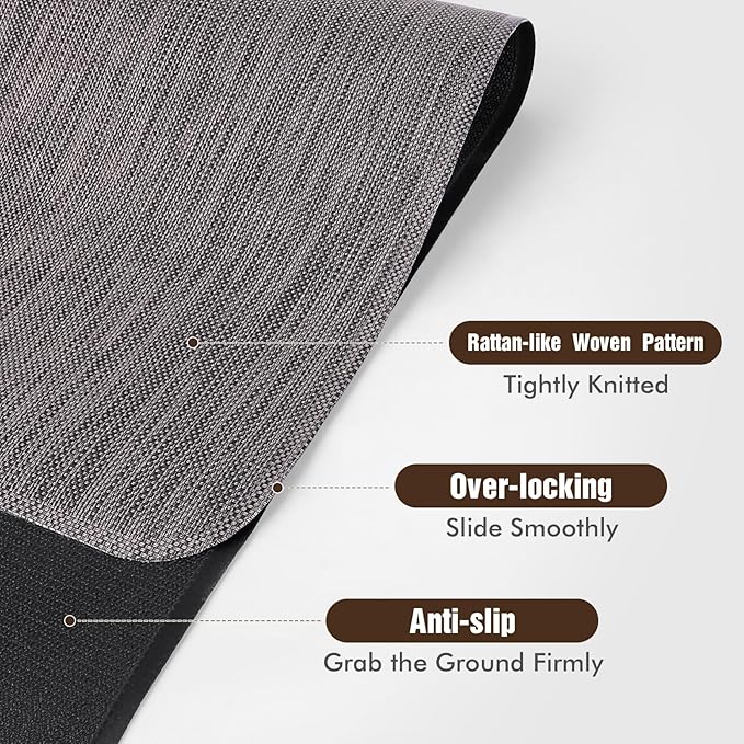 Blvornl Office Chair Mat for Hardwood Floor, 35.4"x 55" Desk Chair Mat for Hard Wood and Tile Floor, Large Anti-Slip Hard Floor Protector Rolling Chair Pad, PVC Desk Rug, Dark Grey