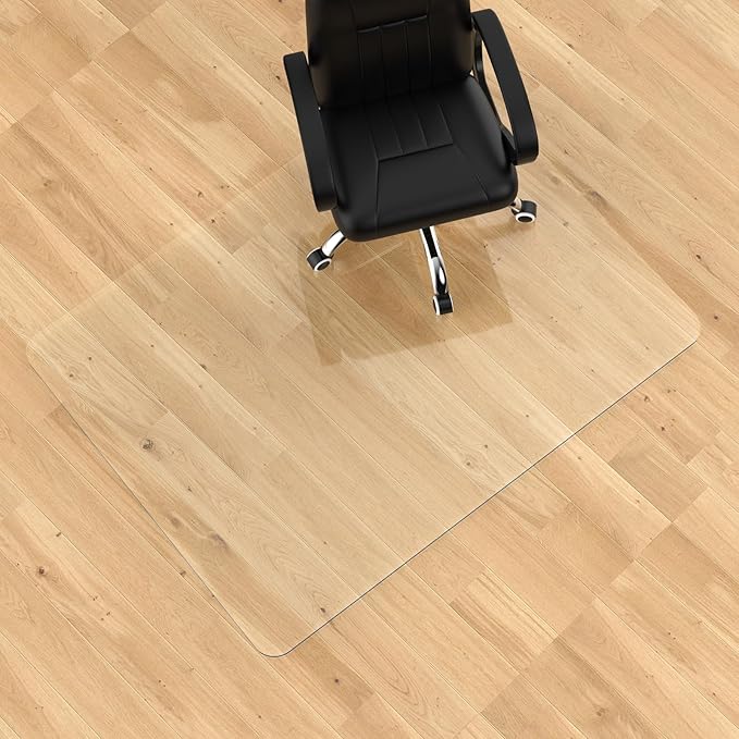 Placoot Crystal Clear Office Chair Mat for Hardwood Floors,48'' x 36'' - Upgraded PVC Transparent Desk Chair Mat Floor Mats Wood/Tile Protection Mat for Office Home