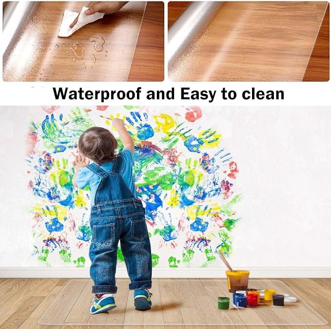 Clear Chair Mat for Hardwood Floors 36"x48" - Office Desk Chair Mat Protector Easy Glide for Rolling Chairs, Home & Computer Use