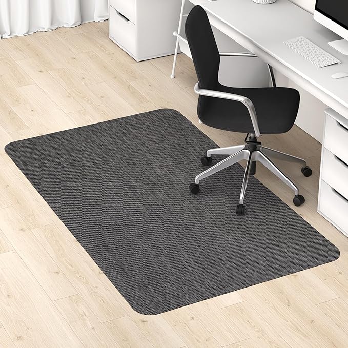 Blvornl Office Chair Mat for Hardwood Floor, 40"x 55" Desk Mat for Hard Wood, Large Anti-Slip Hard Floor Protector Rolling Chair Mat, PVC Mat Desk Rug for Office Home, Black