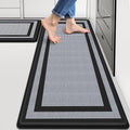 LuxStep Kitchen Mats [2 PCS] Cushioned Kitchen Rugs Anti-Fatigue Floor Comfort Mat,Non-Slip Standing Desk Mat,Waterproof Kitchen Rug Set for Kitchen,Floor,Office,Classic Black