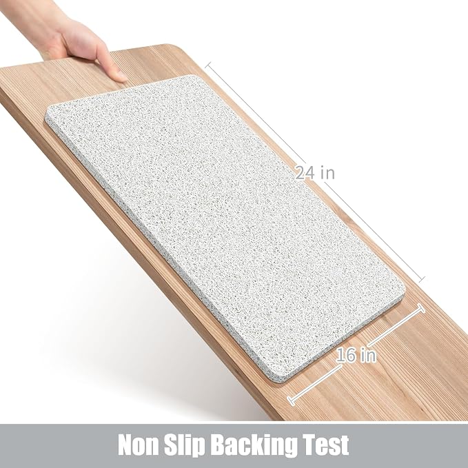 OTHWAY Shower Mat Non Slip Without Suction Cups, Quick Drying Bathtub Mat Non Slip for Shower Bathroom, PVC Loofah Shower Mat for Wet Areas (White)