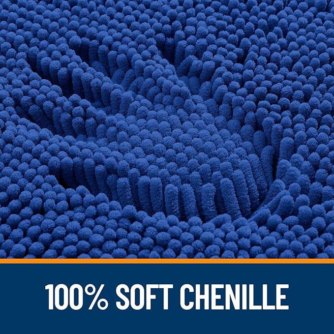 OLANLY Large Bathroom Rugs 40x32, Extra Soft Absorbent Chenille Bath Rugs, Rubber Backing Quick Dry, Machine Washable Bath Mats for Bathroom Floor, Tub and Shower, Home Decor Accessories, Royal Blue