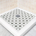 Square Shower Mat Non Slip: 36 x 36 Inch Extra Large Shower Mats with Drain Hole in Middle - PVC Loofah Anti Slip Shower Floor Matt for Inside Shower