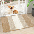 Kitinjoy Indoor Outdoor Door Mat, 30x17 Non-Slip Absorbent Dirt Trapper, Low-Profile Washable Inside Entrance Front Floor Mat, Sturdy Soft Entry Doormats for Entryway, Beige