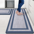 Mattitude Kitchen Mats Set of 2 Cushioned 0.47 inch Kitchen Rugs Non-Skid Rug Sets Ergonomic Comfort Standing Mat for Kitchen, Floor, Office, Sink, Laundry, Blue and Gray