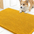 OLANLY Dog Door Mat for Muddy Paws 30x17, Absorbs Moisture and Dirt, Absorbent Non-Slip Washable Doormat, Quick Dry Chenille Mud Mat, Entry Indoor Entryway Carpet for Inside Floor, Golden Yellow