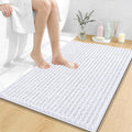 OLANLY Bathroom Rug Mat 36x24, Thick Soft and Absorbent Chenille Bath Mat, Non-Slip Rubber Backing, Machine Washable Quick Dry Bath Rugs for Tub Shower Floor, Home Decor Accessories, White