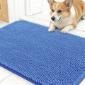 OLANLY Dog Door Mat for Muddy Paws 30x17, Absorbs Moisture and Dirt, Absorbent Non-Slip Washable Doormat, Quick Dry Chenille Mud Mat, Entry Indoor Entryway Carpet for Inside Floor, Cornflower Blue