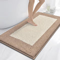 anllugs Bathroom Rugs 30" x 60", Non-Slip Extra Soft Absorbent Bath Rugs, Machine Washable Quick Dry Bath Mats for Bathroom Floor, Shower, Bathtub and Sink, Beige & Grayish Brown