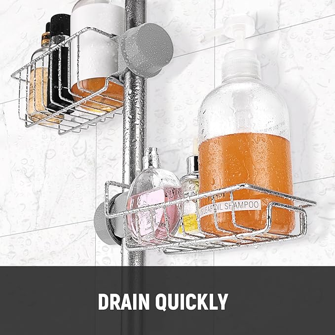 Clawfoot Tub Caddy(Shower Rod Not Included) - Stainless Steel Shower Shelves and Soap Caddy