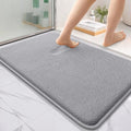 OLANLY Thick Memory Foam Bath Mat Rug 35x24, Extra Soft Absorbent Bathroom Rug, Quick Dry Bath Mats, Non-Slip, Machine Washable Carpet for Bathroom, Tub and Shower, Home Decor Accessories, Grey