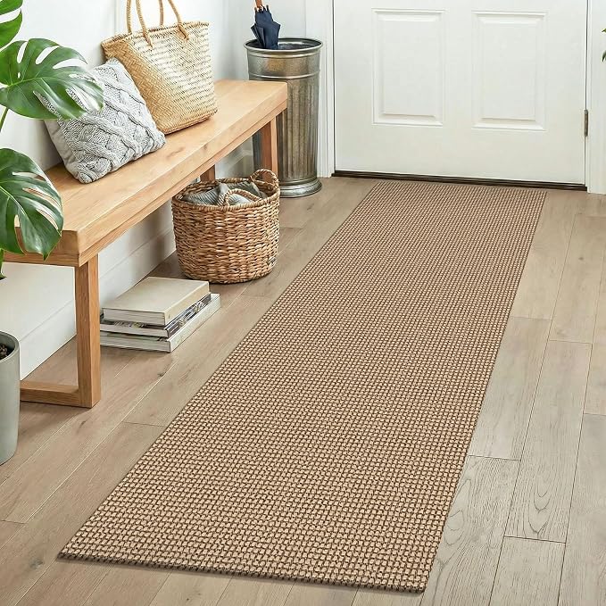 KOZYFLY Boho Runners for Hallways 2x5 ft Washable Kitchen Runner Non Slip Rubber Backed Hall Runners Cotton Entryway Runner Rugs for Indoor Backdoor Bedroom Kitchen, Orange Beige/Tan/Brown