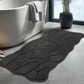 Large Bathroom Rugs Runner, 22x47 Extra Soft Absorbent Shaggy Long Bath Mats, Non-Slip Machine Washable Modern Bath Carpet Runner for Bathroom Laundry Room Kitchen (Charcoal)