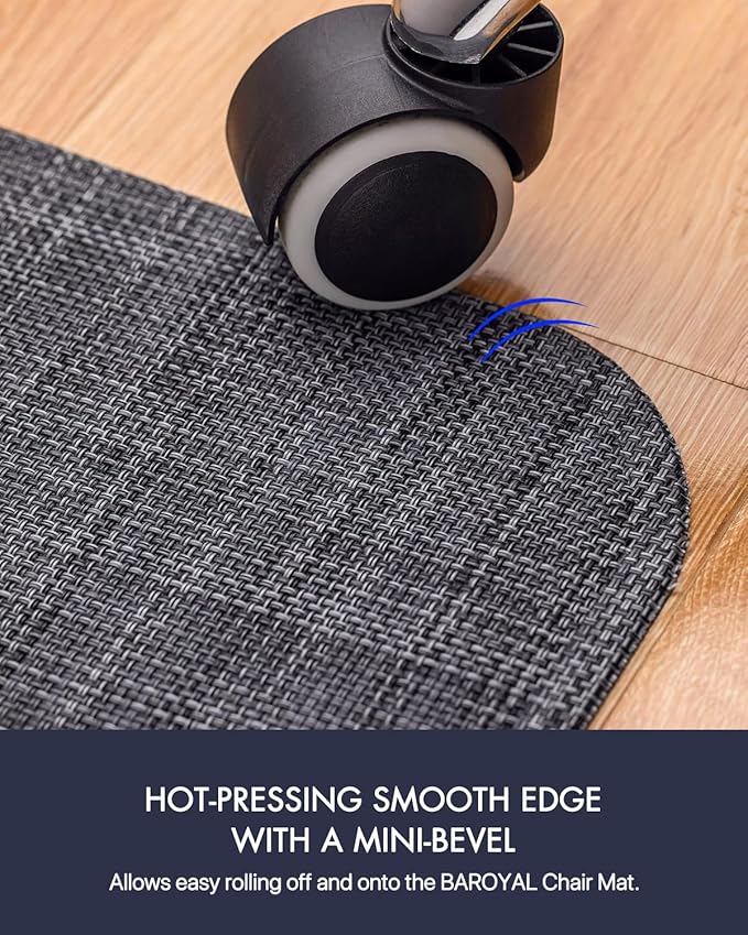 Baroyal Office Chair Mat for Hardwood Floor Under Desk Computer Rolling Chair Mat for Wood/Tile Floor Non-Slip Heavy Duty Desk Rug PVC Plastic Hard Floor Protector 45"x 53" (Cool Grey)