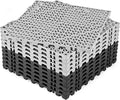 ToLanbbt Modular Interlocking Cushion 12P 11.8" x11.8" Interlocking Rubber Floor Drain Holes Non-Slip Splicing Drainage Mats for Deck, Shower, Kitchen, Drain Pool, Indoor Outdoor (Grey Black)