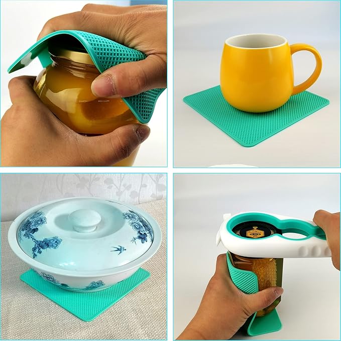 Otstar Jar Opener Bottle Opener and Can opener for Weak Hands,Seniors with Arthritis, Elderly, Jar Lid Opener Gadgets with Rubber Jar Opener Gripper Pad and Corkscrew Opener