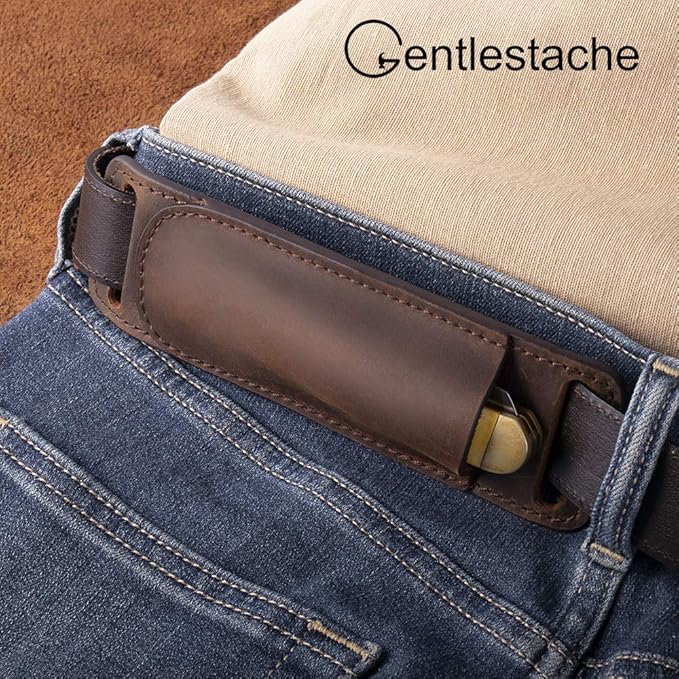Gentlestache Leather Knife Sheaths for Belt, Knife Holster, Pocket Knife Sheath, EDC Leather Sheath for Folding Knife Carrier