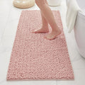 Bathroom Rugs Non Slip Washable 55x24, Extra Thick Soft Chenille Absorbent Bath Mat, High Density Barrier Non Slip Backing, Quick Dry Plush Shaggy Floor Carpet for Tub&Shower, Pink