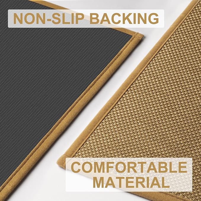 LEKEEPGO Door Mat 24"x47", Non Slip Door Mat Indoor Entrance, Rubber Backing Front Indoor Door mats Washable Absorbent Low-Profile Doormat Entryway Entry Resist Dirt Inside Door Mats, Light Brown