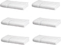 Amazon Basics Premium 100% Cotton Absorbent Soft Bath Mat, Machine Washable, 684 GSM, 20" x 30", White, Hotel Spa Bathmats, 6-Pack (Previously AmazonCommercial)