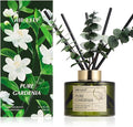 Airkeep Reed Diffuser Set with 6.76 fl oz Pure Gardenia Scent Essential Oils and 3 Leaves & 8 Diffuser Sticks,Bathroom Shelf Decor & Air Freshener, House Bedroom Office Decor & Gifts
