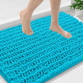 Smiry Bathroom Rugs Mat 36x24, Extra Soft Absorbent Chenille Bath Rugs, Non Slip Rubber Backing Machine Washable Quick Dry Bath Mats for Bathroom Floor, Tub, Shower, Home Decor Accessories, Aqua Sky