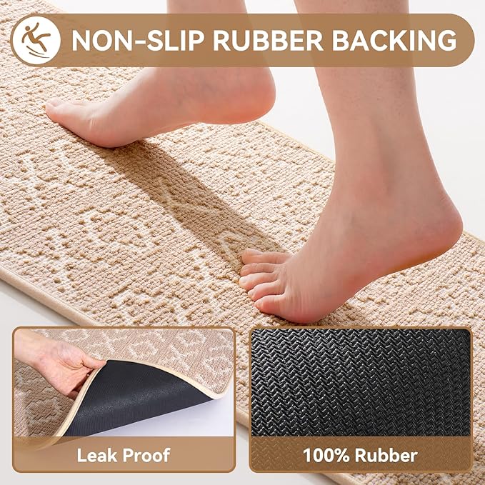 YDKGL Bathroom Rugs Non Slip, Super Absorbent Quick Dry Bath Mat, Rubber Backing Ultra Thin Bathroom Mats Fit Under Door Bathroom Floor Bathtub Shower