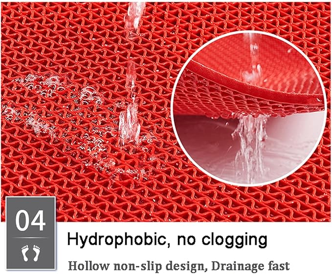Drainage Non Slip Mats 3'x10' Heavy Duty Commercial Floor Mat Mesh Hollow Door Mat Roll for Swimming Pool Bathroom Kitchen Garage Indoor Outdoor Wet Area,Gray/Grey,0.9×3M/3×10FT