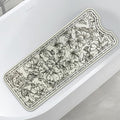 Non-Slip Large Bathtub Mat - 39.4"x15.8" with 200 Suction Cups, Massage Pebble Design & 176 Drain Holes, Safe Shower Mat for Elderly, Kids, Spa, Machine Washable, Floral Pattern