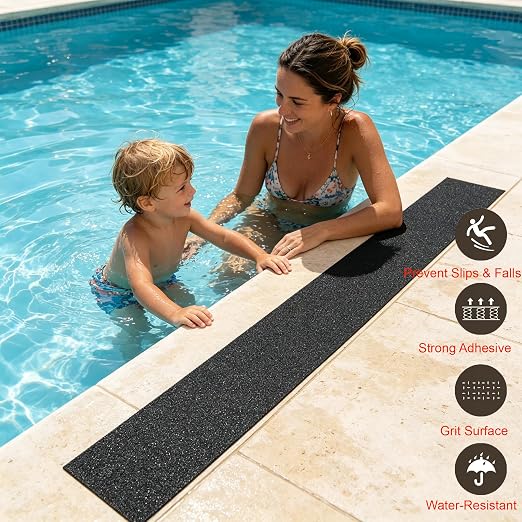 16in x 33Ft Anti Slip Tape,80 Grit Black Heavy Duty Anti Slip Safety Grip Tape, Waterproof, for Stairs Outdoor/Indoor,High Traction Stairs Non Skid Treads