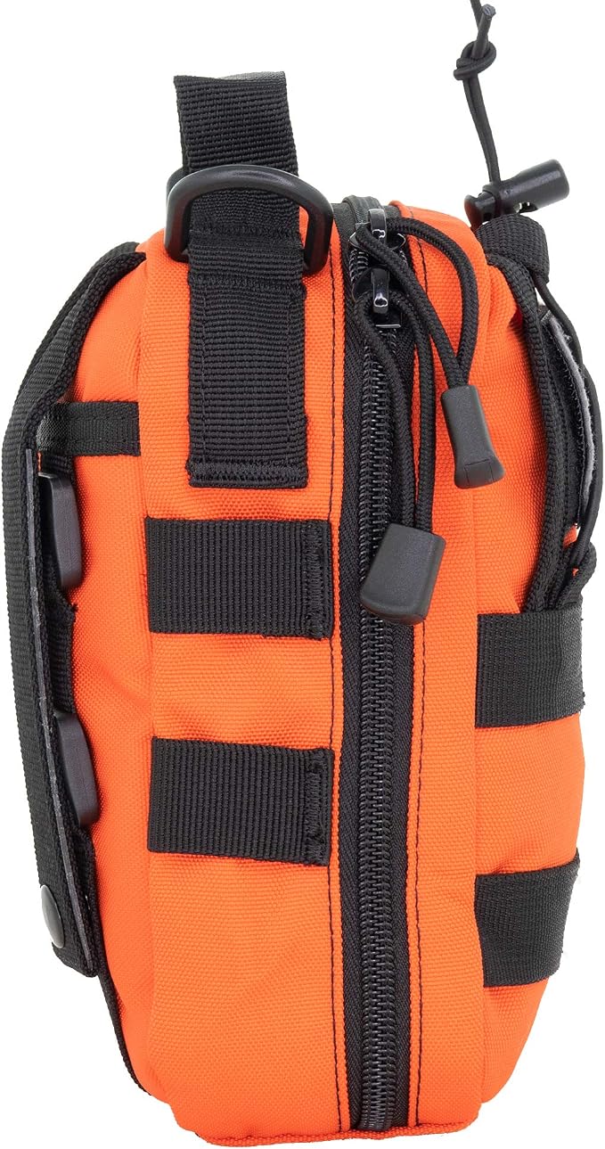 LINE2design First Aid (Ifak) Pouch EMS Bag - EMT Emergency Medical Trauma Pack Bags Tactical EDC Rescue Utility Gear IFAK Bags for Hiking Stop Bleeding Includes USA Patch - Orange