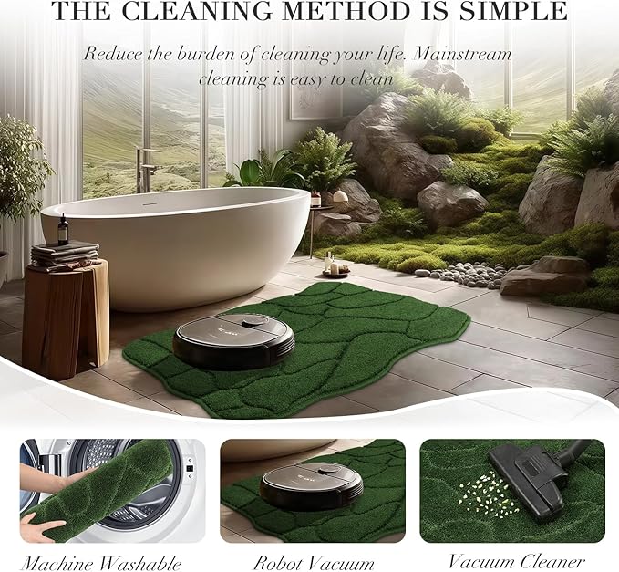 BSICPRO Large Bathroom Rugs Runner, 24x59 Inches Long Bath Mats for Bath Non Slip, Soft Absorbent and Quick Dry Microfiber Bath Rugs for Bathroom, Machine Washable (Forest Green)