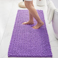 Bathroom Rugs Non Slip Washable 70x24, Extra Thick Soft Chenille Absorbent Bath Mat, High Density Barrier Non Slip Backing, Quick Dry Plush Shaggy Floor Carpet for Tub&Shower, Purple
