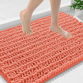 Smiry Bathroom Rugs Mat 36x24, Extra Soft Absorbent Chenille Bath Rugs, Non Slip Rubber Backing Machine Washable Quick Dry Bath Mats for Bathroom Floor, Tub, Shower, Home Decor Accessories, Coral