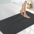 Smiry Bathroom Rugs Mat 40x24, Extra Soft Absorbent Chenille Bath Rugs, Non Slip Rubber Backing Machine Washable Quick Dry Bath Mats for Bathroom Floor, Tub, Shower, Home Decor Accessories, Dark Grey