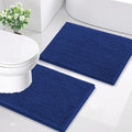 Smiry Bathroom Rugs Set 2 Piece, Soft Absorbent Chenille Bath Mat and U-Shaped Toilet Rug Set, Non Slip Shaggy Bath Carpet for Tub, Shower and Floor (24x16+24x20, Royal Blue)