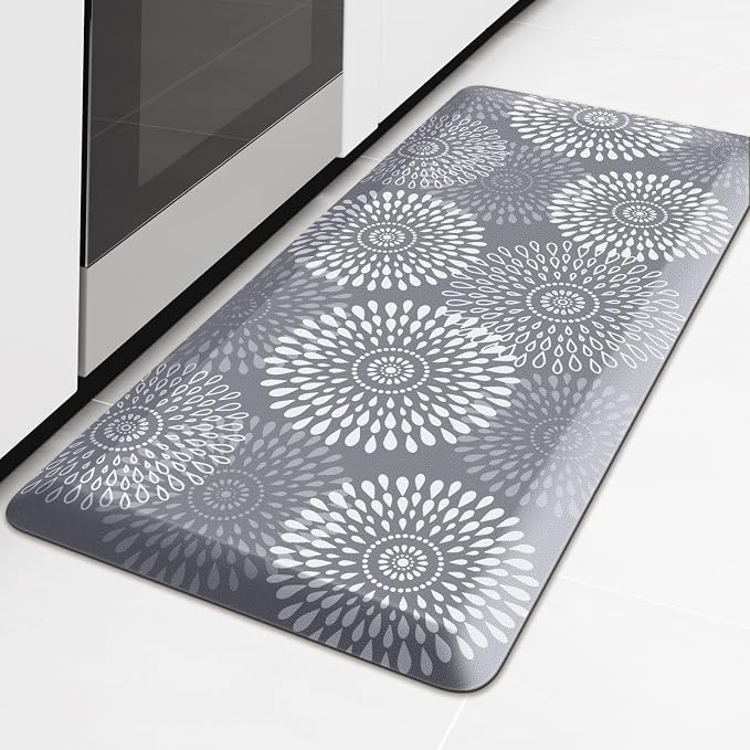 LuxStep Kitchen Mat Waterproof Kitchen Rugs for Floor Cushioned Anti-Fatigue Mat Non-Slip Standing Desk Mat Comfort Floor Mats for House Sink Office 20" x 39"-4/5 Inch Grey