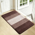 Kitinjoy Indoor Outdoor Door Mat, 34x21 Non-Slip Absorbent Dirt Trapper, Low-Profile Washable Inside Entrance Front Floor Mat, Sturdy Soft Entry Doormats for Entryway, Brown