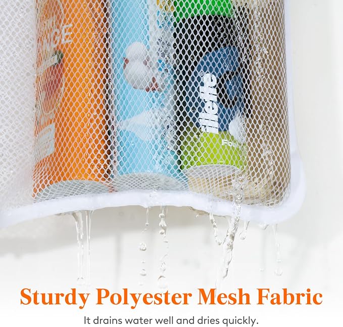 Lifewit Cruise Essentials Shower Caddy Must-Have, 9 Pockets Hanging Bathroom Organizer with Quick-Dry Mesh, Portable Shower Bag to Storage Soap, Shampoo, for RVing, Travel, Camping, White, 1 Pack