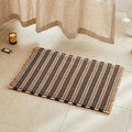 TYUU Waffle Bath Mat, Boho Bathroom Rugs Non Slip Washable Super Absorbent Quick Dry Bath Mat Farmhouse Bathroom Decor, 30"x20" Black and Khaki