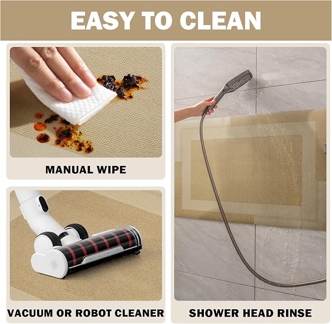 YDKGL Non Slip Long Bath Mat Bathroom Runner, Rubber Backing Ultra Thin Bathroom Rugs Fit Under Door Quick Dry Super Absorbent Washable Bath Rug Shower Mat for Bathtub Sink Floor, Brown 24"x48"