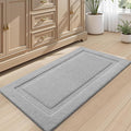 LUMI Large Ultra Soft Bathroom Rugs Non Slip with Rubber Backing, Absorbent Washable Bath Mat Quick Dry, Upgraded Premium Microfiber Plush Carpet for Bathtub and Shower Floor, Grey, 24x43