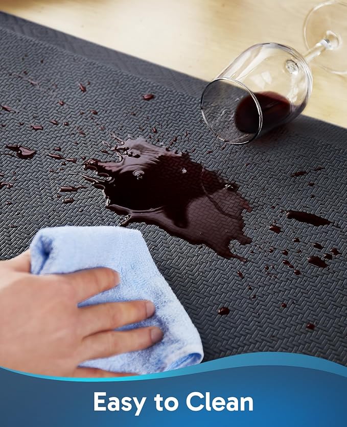 Ophanie Kitchen Mats for Floor, 1/2 inch Thick, 20x32 Anti Fatigue Cushioned Mat, Kitchen Rugs, Waterproof, Comfort Ergonomic Standing Mat for Office, Home, Sink, Black Non-Slip Ridged Bottom