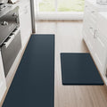 StepRite Kitchen Mats, 2PCS Kitchen Rugs, Cushioned Anti Fatigue Kitchen Mats for Floor, Non-Slip Standing Desk Mat, Waterproof Kitchen Rug Set for Floor, Office, 17.3"x30"+17.3"x70", Dark Charcoal