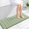 OLANLY Memory Foam Long Bathroom Rugs Runner 47x17, Super Soft Absorbent Bath Mat, Quick Dry, Machine Washable Shower Floor Rugs, Bathmat Carpet, Bathroom Home Decor Accessories, Sage Green