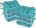 BETU Chair Cushions for Dining Chairs Set of 6,3.5" Thick Kitchen Table Chair Pads with Ties,Non Slip Backing and Covers, Seat Cushion for Dining Room,Bar,Patio Chairs,15.5"X15.5"X3.5",Teal