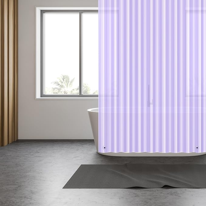 EHZNZIE Purple Shower Curtain Liner 72x72, PEVA Waterproof Bath Curtain, No Chemical Smell, 3 Weighted Magnets, Durable with Rustproof Metal Grommets