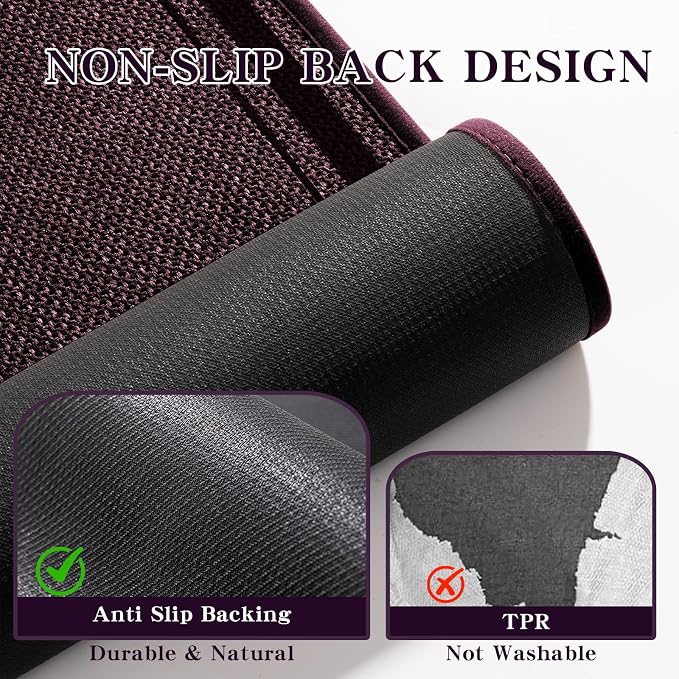 chakme Bathroom Rugs Mat 24x17, Ultra Thin Non Slip Bath Mat Small Quick Dry Absorbent Bath Mat for Bathroom Floor, (Dark Purple, 24"x17")