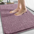 OLANLY Bathroom Rugs 34x21, Extra Soft Absorbent Chenille Bath Rugs, Rubber Backing Quick Dry, Machine Washable Bath Mats for Bathroom Floor, Tub and Shower, Home Decor Accessories, Deep Plum